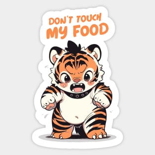 Don't Touch My Food! Tiger Cub. Pet Blanket Sticker